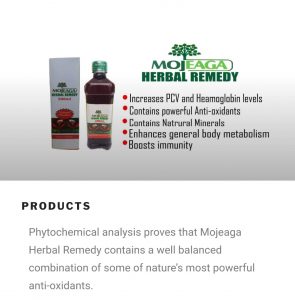 Mojeaga Herbal Remedy  increases blood level, cures Anaemia, increase immunity