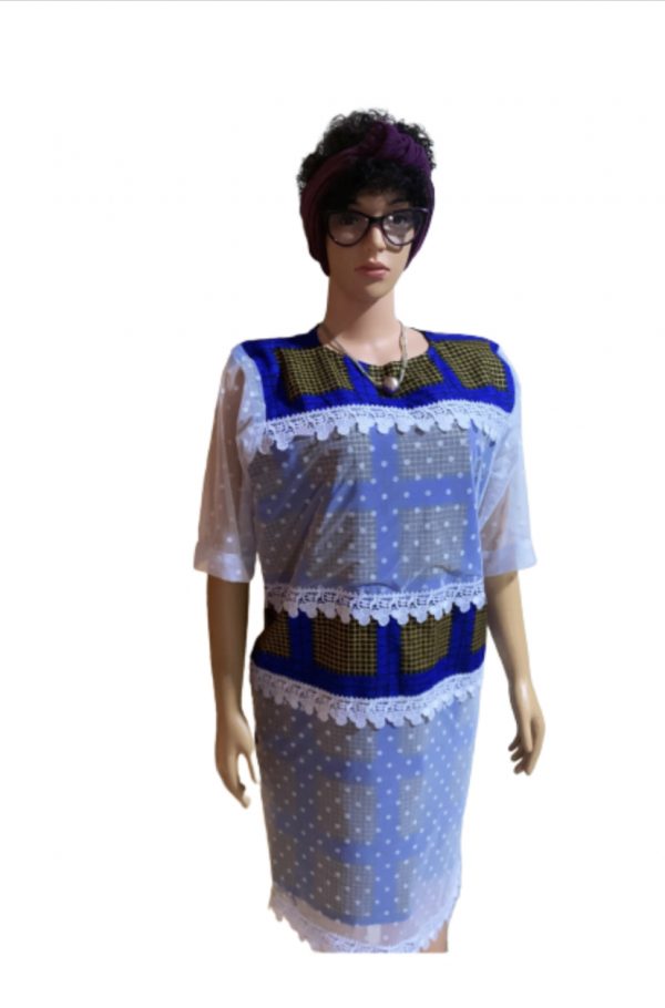 Short Ankara Net Dress - Image 2