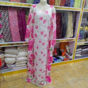 ORANGE AND WHITE CORD LACE BOUBOU - Image 3