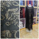 BLACK AND GOLD ORGANDIE CHIFFON