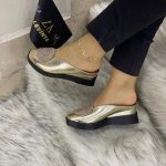 Balanced heel shoe wedge slippers/slip-on for women