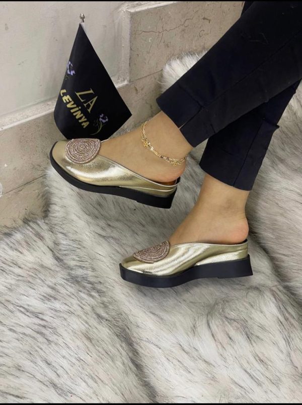 Balanced heel shoe wedge slippers/slip-on for women