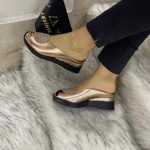 Balanced heel shoe wedge slippers/slip-on for women