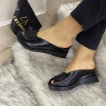 Balanced heel shoe wedge slippers/slip-on for women