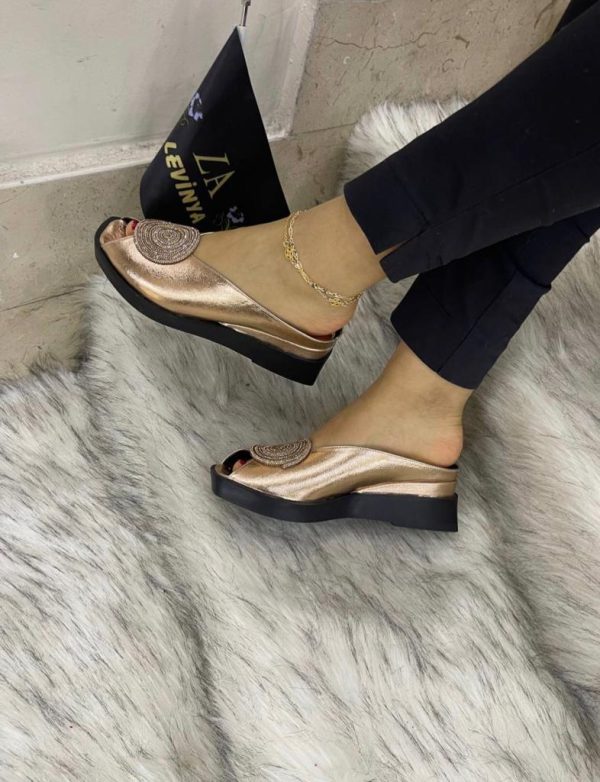 Balanced heel shoe wedge slippers/slip-on for women