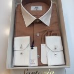 Sartoria Gold shirts Brown long sleeve shirt designer long sleeve shirt