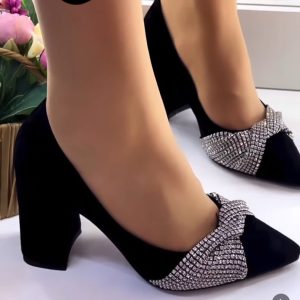 Suede covered shoe for women