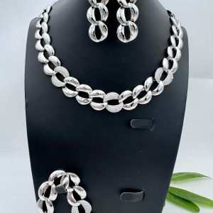 Gold necklace with earring & bracelet