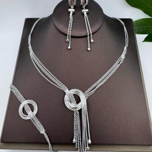 Gold necklace with earring & bracelet