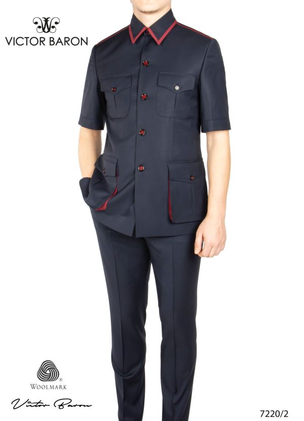 Short sleeve suit for men