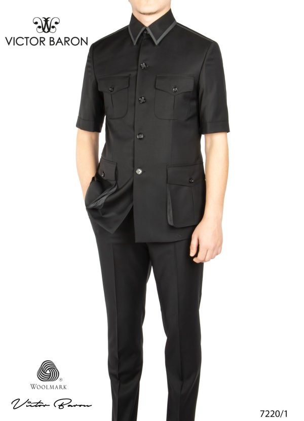 Short sleeve suit for men
