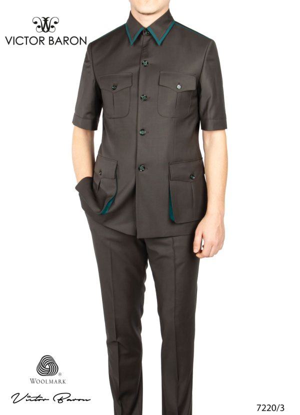 Short sleeve suit for men