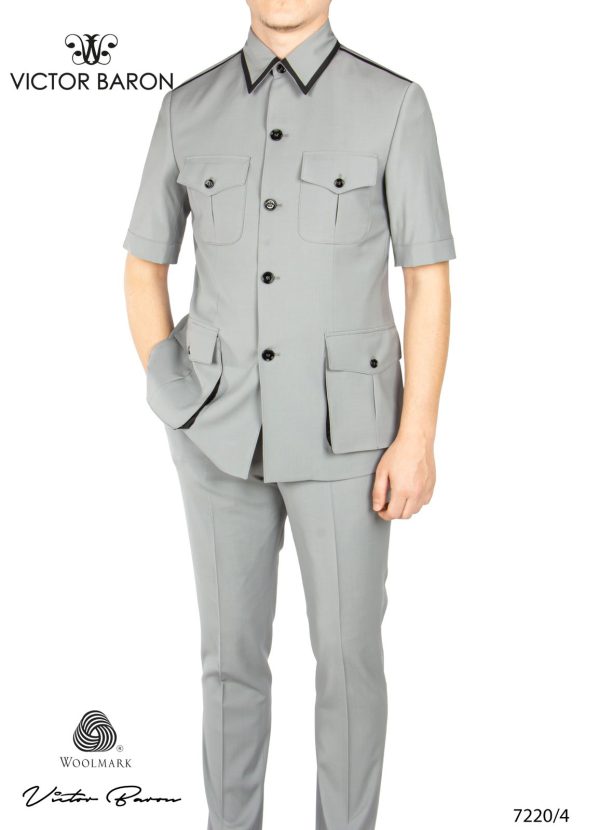 Short sleeve suit for men