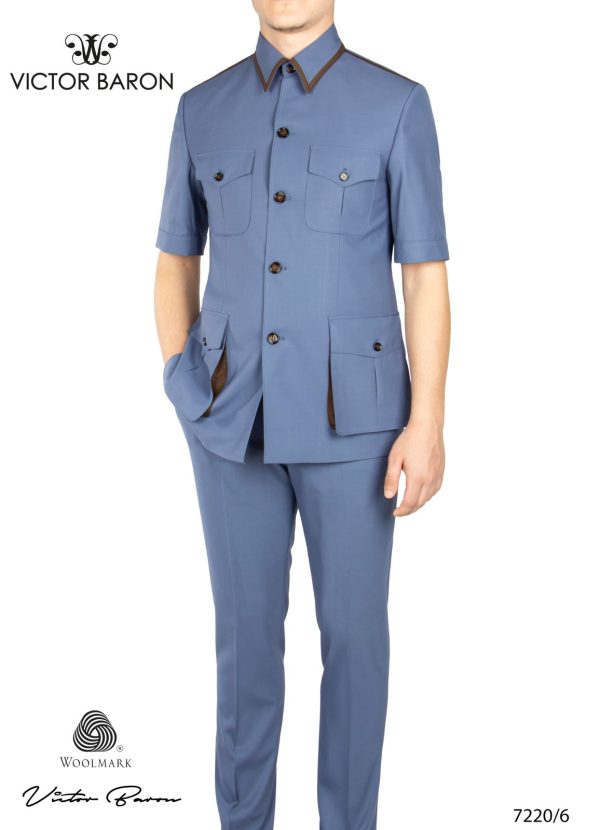 Short sleeve suit for men