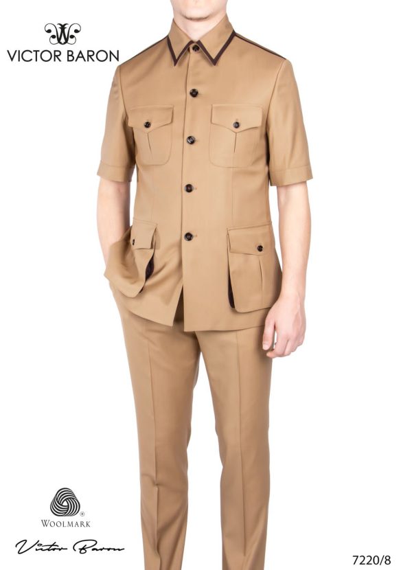 Short sleeve suit for men