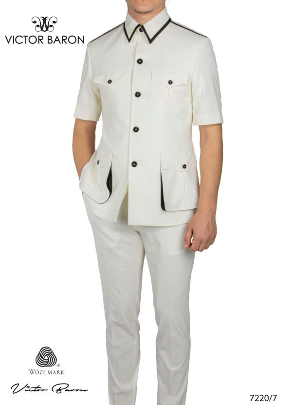 Short sleeve suit for men
