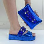 Low heel slippers and purse for women