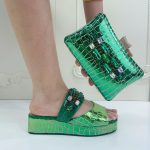 Low heel slippers and purse for women