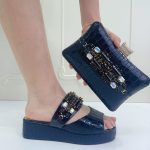 Low heel slippers and purse for women