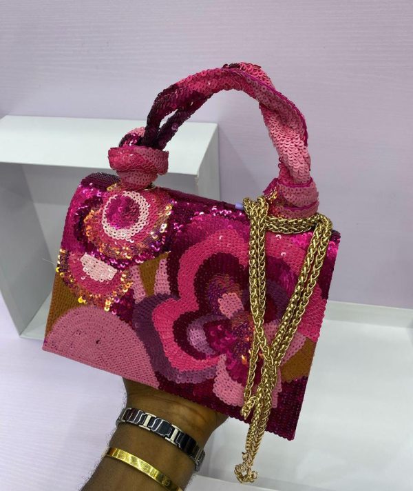 DAZZLING SEQUIN FLORAL HANDBAGS - Image 5