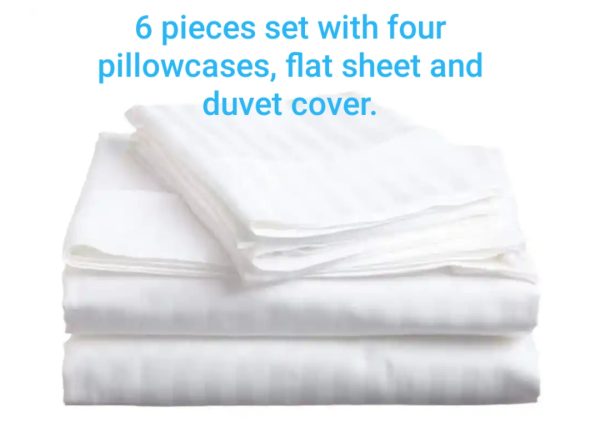 HOTEL LUXURY COTTON DUVET COVER, BEDSHEET WITH PILLOWCASES - Image 4